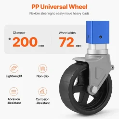 VEVOR Trailer Jack with Wheel, 1600 lbs Heavy Duty Swivel Boat Trailer Jack PP Single Wheel, 10