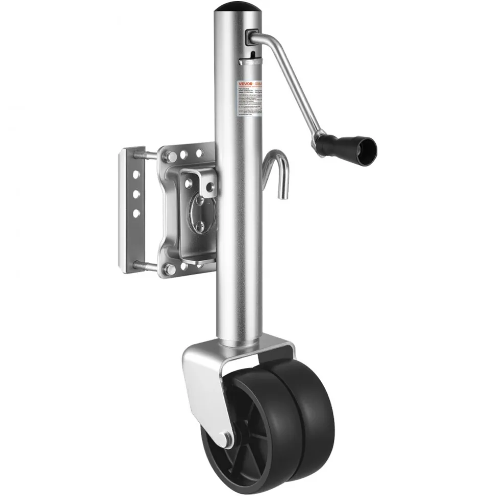 VEVOR Trailer Jack with Wheel, 1500 lbs Load Capacity, Heavy Duty Swivel Boat Trailer Jack with PP Single Wheel & Ergonomic Handle, 12-inch Lift, Fit for RVs, Boats, Horse Trailers, Utility Trailers