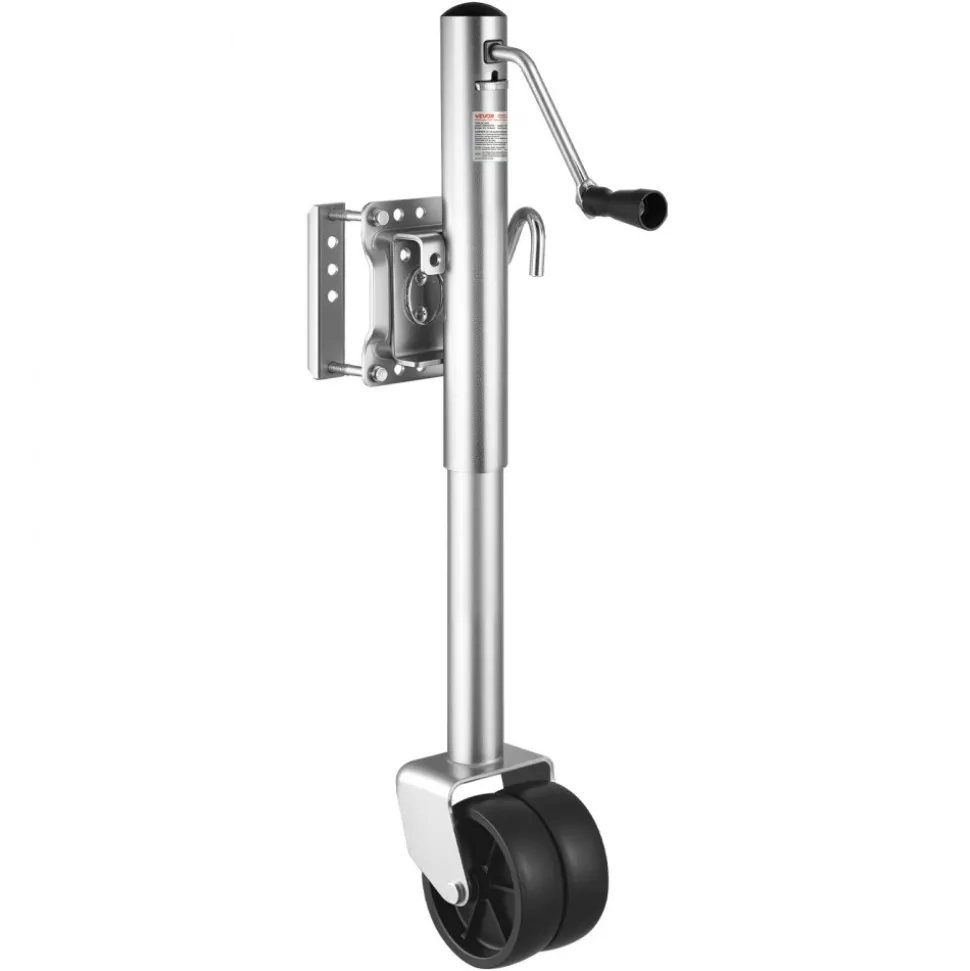 VEVOR Trailer Jack with Wheel, 1500 lbs Load Capacity, Heavy Duty Swivel Boat Trailer Jack with PP Single Wheel & Ergonomic Handle, 12-inch Lift, Fit for RVs, Boats, Horse Trailers, Utility Trailers