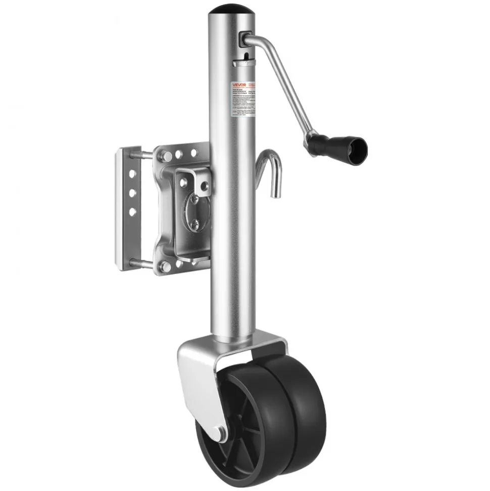 VEVOR Trailer Jack with Wheel, 1500 lbs Load Capacity, Heavy Duty Swivel Boat Trailer Jack with PP Single Wheel & Ergonomic Handle, 12-inch Lift, Fit for RVs, Boats, Horse Trailers, Utility Trailers