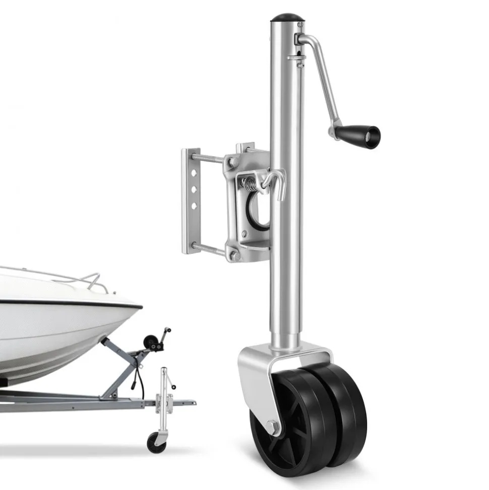 VEVOR Trailer Jack with Wheel, 2000 lbs Load Capacity, Heavy Duty Swivel Boat Trailer Jack with PP Dual Wheel & Ergonomic Handle, 15-27 Inch Lift Range, Fit for RVs, Boats and Utility Trailers