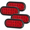 VEVOR Trailer Lights, 4PCS 12V Oval LED Trailer Tail Lights Kit with Stop Brake Turn Tail Lamp, Waterproof Tow Lighting Kit for Boat Truck Camper RV Snowmobile Bus Caravan, 2 Mounting Options, Red