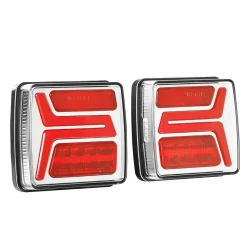 VEVOR Trailer Lights, 2PCS 12V Square LED Magnetic Wireless Trailer Tail Lights Kit with Stop Brake Turn Tail License Plate Lamp, Waterproof Tow Lighting Kit for Boat Truck Camper RV Tractor Caravan