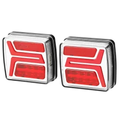 VEVOR Trailer Lights, 2PCS 12V Square LED Magnetic Wireless Trailer Tail Lights Kit with Stop Brake Turn Tail License Plate Lamp, Waterproof Tow Lighting Kit for Boat Truck Camper RV Tractor Caravan