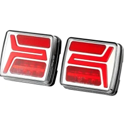 VEVOR Trailer Lights, 2PCS 12V Square Magnetic LED Trailer Tail Lights Kit with Stop Brake Turn Tail License Lamp, Waterproof Tow Lighting Kit with Wiring Harness for Boat Truck Camper RV Snowmobile