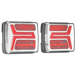 VEVOR Trailer Lights, 2PCS 12V Square Magnetic LED Trailer Tail Lights Kit with Stop Brake Turn Tail License Lamp, Waterproof Tow Lighting Kit with Wiring Harness for Boat Truck Camper RV Snowmobile