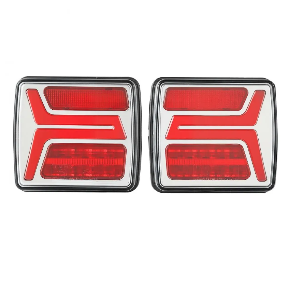 VEVOR Trailer Lights, 2PCS 12V Square Magnetic LED Trailer Tail Lights Kit with Stop Brake Turn Tail License Lamp, Waterproof Tow Lighting Kit with Wiring Harness for Boat Truck Camper RV Snowmobile