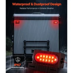 VEVOR Trailer Lights, 10-30V LED Trailer Tail Lights Kit with Stop Brake Turn Tail Clearance (Side) Lamp, Left and Right Waterproof Tow Lighting Kit for Boat Truck Camper RV Snowmobile Bus Caravan