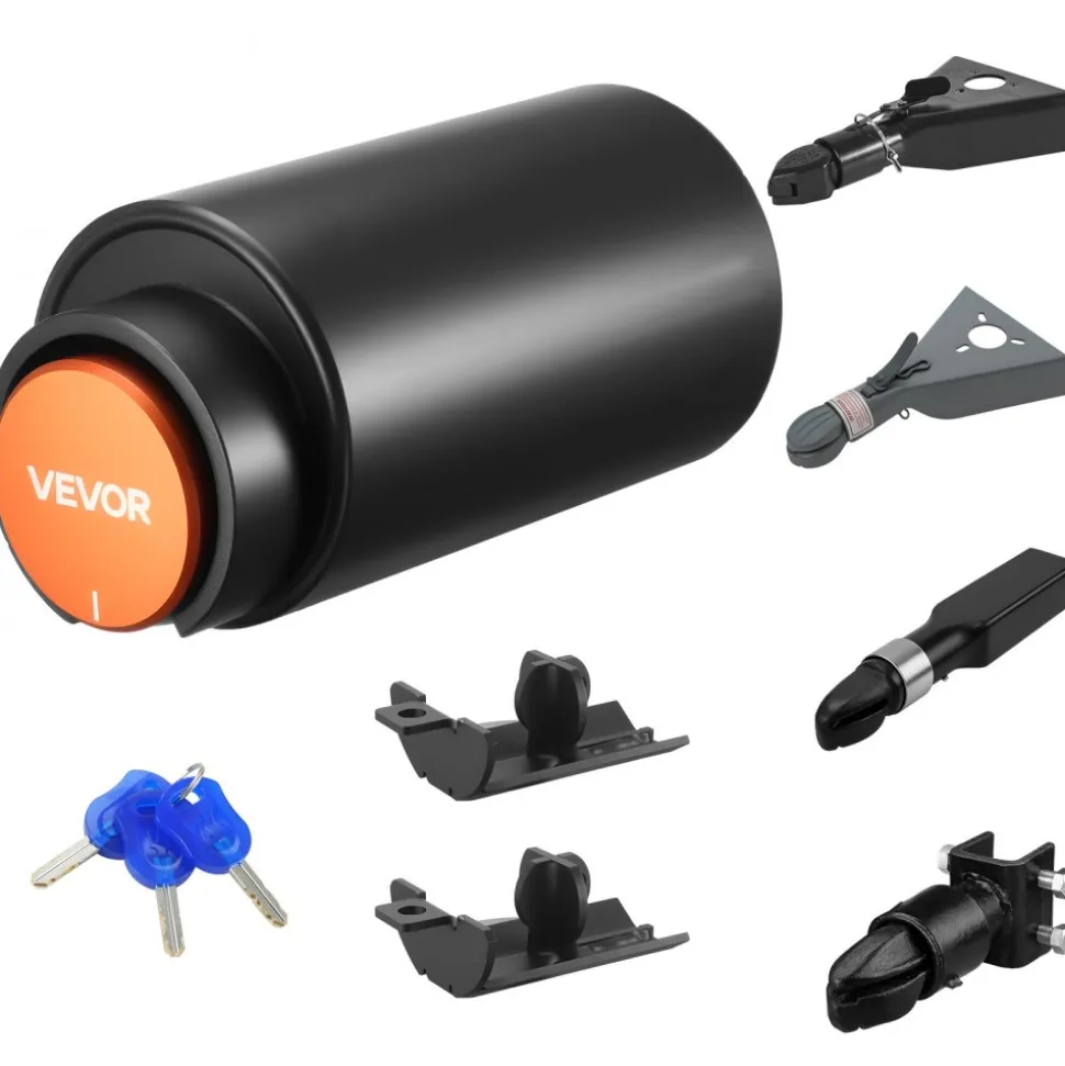 VEVOR Trailer Lock, Fits 2 & 2-5/16-Inch Bulldog Trailer Couplers, Heavy Duty Hitch Lock with 3 Keys Secures Security Chains, Corrision-resistant, Anti-Theft RV Trailer Locks for RV, Trailer, Boat
