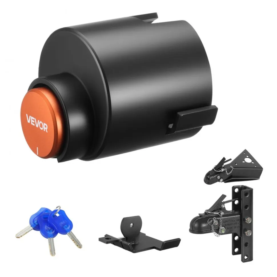 VEVOR Trailer Lock, Fits 2-5/16-Inch Cast Ball Couplers, Heavy Duty Hitch Lock with 3 Keys Secures Security Chains, Corrision-resistant, Anti-Theft RV Trailer Locks for RV, Trailer, Boat
