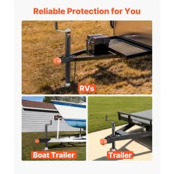 VEVOR Trailer Lock, Fits 1-7/8, 2 & 2-5/16-Inch Straight Tongue Ball Couplers, Heavy Duty Hitch Lock with 4 Keys Secures Security Chains, Anti-Theft RV Trailer Locks for RV, Trailer, Boat