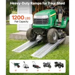 VEVOR Trailer Ramps, 2PCS 39 x 9 in, Heavy-Duty Steel ATV Ramp Set with Anti-Slip Plates, 1200LBS Combined Capacity Loading Ramps for Motorcycles, Lawn Mowers, Farm Tractors, Carts
