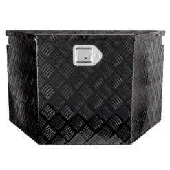 VEVOR Trailer Tongue Box, Aluminum Alloy Diamond Plate Tongue Box Tool Chest, Heavy Duty Trailer Box Storage with Lock and Keys, Utility Trailer Tongue Box for Pickup Truck, RV, Trailer, 39