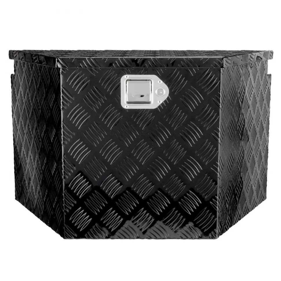 VEVOR Trailer Tongue Box, Aluminum Alloy Diamond Plate Tongue Box Tool Chest, Heavy Duty Trailer Box Storage with Lock and Keys, Utility Trailer Tongue Box for Pickup Truck, RV, Trailer, 39"x16.5"x12"