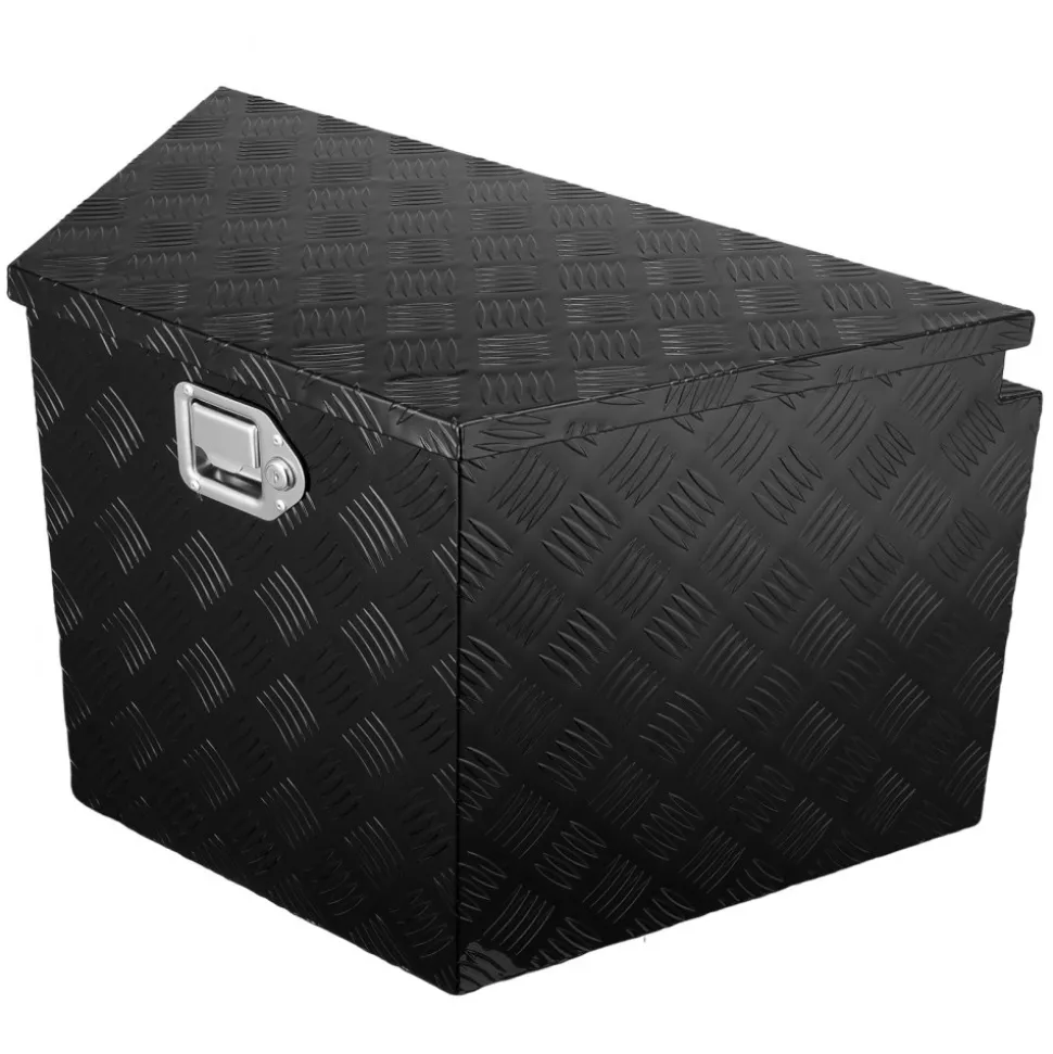 VEVOR Trailer Tongue Box, Aluminum Alloy Diamond Plate Tongue Box Tool Chest, Heavy Duty Trailer Box Storage with Lock and Keys, Utility Trailer Tongue Box for Pickup Truck, RV, Trailer, 39"x16.5"x12"