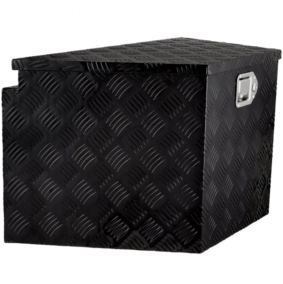 VEVOR Trailer Tongue Box, Aluminum Alloy Diamond Plate Tongue Box Tool Chest, Heavy Duty Trailer Box Storage with Lock and Keys, Utility Trailer Tongue Box for Pickup Truck, RV, Trailer, 39"x16.5"x12"