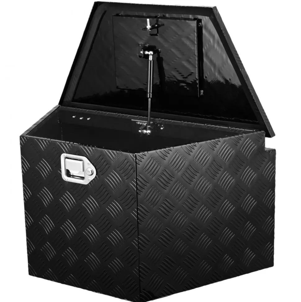 VEVOR Trailer Tongue Box, Aluminum Alloy Diamond Plate Tongue Box Tool Chest, Heavy Duty Trailer Box Storage with Lock and Keys, Utility Trailer Tongue Box for Pickup Truck, RV, Trailer, 39"x16.5"x12"