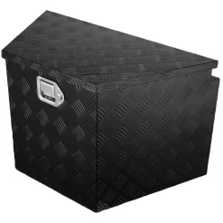 VEVOR Trailer Tongue Box, Aluminum Alloy Diamond Plate Tongue Box Tool Chest, Heavy Duty Trailer Box Storage with Lock and Keys, Utility Trailer Tongue Box for Pickup Truck, RV, Trailer, 29