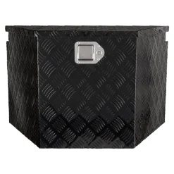 VEVOR Trailer Tongue Box, Aluminum Alloy Diamond Plate Tongue Box Tool Chest, Heavy Duty Trailer Box Storage with Lock and Keys, Utility Trailer Tongue Box for Pickup Truck, RV, Trailer, 29