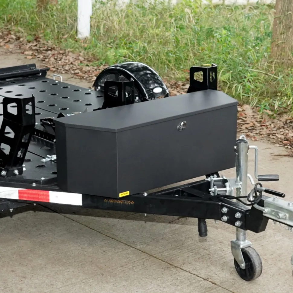 VEVOR Trailer Tongue Box, Carbon Steel Tongue Box Tool Chest, Heavy Duty Trailer Box Storage with Lock and Keys, Utility Trailer Tongue Tool Box for Pickup Truck Bed, RV Trailer, 36"x12"x12"