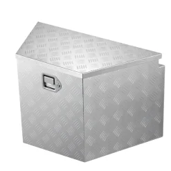 VEVOR Trailer Tongue Box, 33" x 19" x 18" Aluminum Trailer Tongue Tool Box, Heavy Duty Storage Organizer with Lock and Keys, Utility Tool Chest for Pickup Truck Bed, RV, SUV, Off-Road Vehicle, Silver