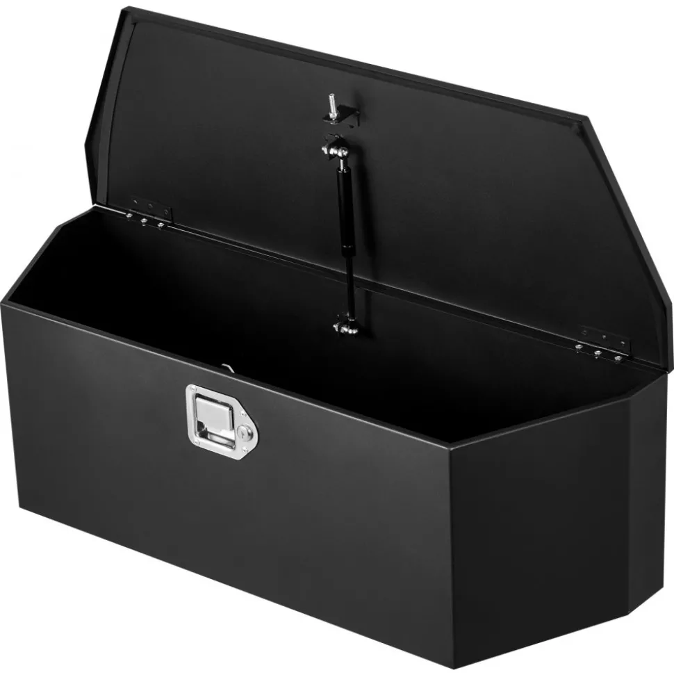 VEVOR Trailer Tongue Box, 36" x 12.3" x 12" Steel Trailer Tongue Tool Box, Heavy Duty Storage Organizer with Lock and Keys, Utility Tool Chest for Pickup Truck Bed, RV, SUV, Off-Road Vehicle, Black