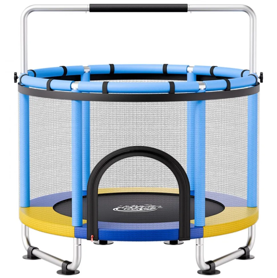 VEVOR 60" Trampoline for Kids, 5 FT Toddler Mini Trampoline, 132 lbs Indoor Outdoor Play Toys with Enclosure Net and Adjustable Gymnastics Bar, Christmas Toys Birthday Gifts for Girls Boys