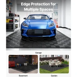 VEVOR Transition Edge Kit, 11-Piece, Durable Straight Garage Floor Edging, PP Material, Easy Installation, Edge Protection for Wet Area Restaurant Pool, Only Compatible with VEVOR Drainage Mats, Black