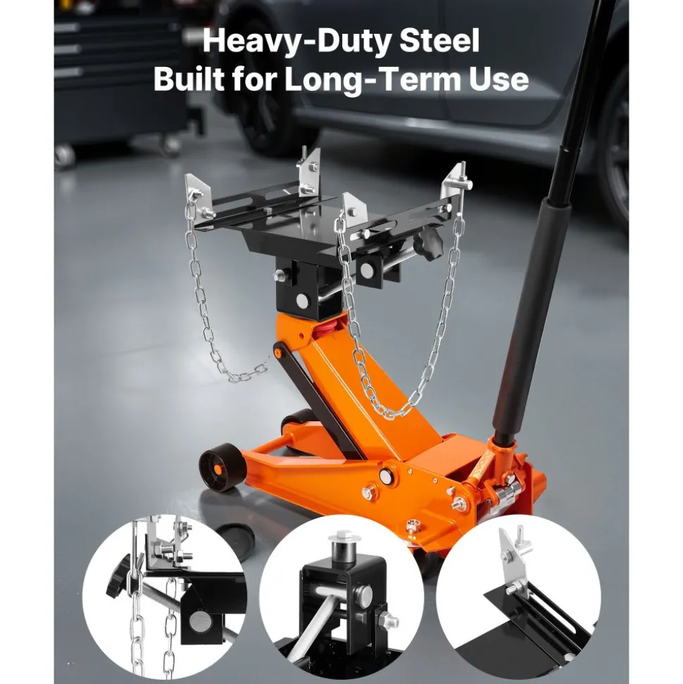 VEVOR Transmission Jack Adapter, 1100 lbs / 0.5 Ton Load Capacity Automotive Transmission Lift Adapter, Heavy-Duty Steel, for Floor Jack with 1-1/5 in Detachable Saddle Shaft, for Garage, Repair Shop