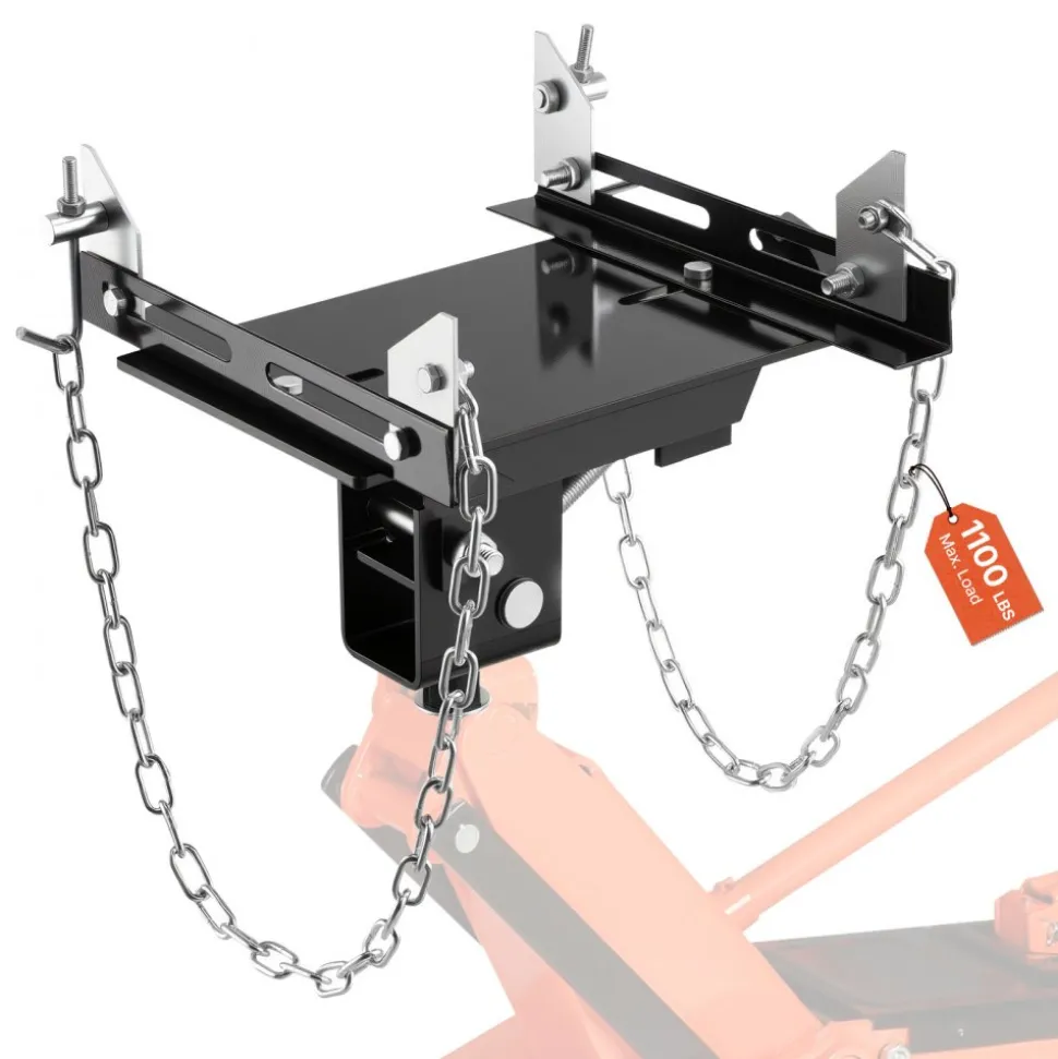 VEVOR Transmission Jack Adapter, 1100 lbs / 0.5 Ton Load Capacity Automotive Transmission Lift Adapter, Heavy-Duty Steel, for Floor Jack with 1-1/5 in Detachable Saddle Shaft, for Garage, Repair Shop