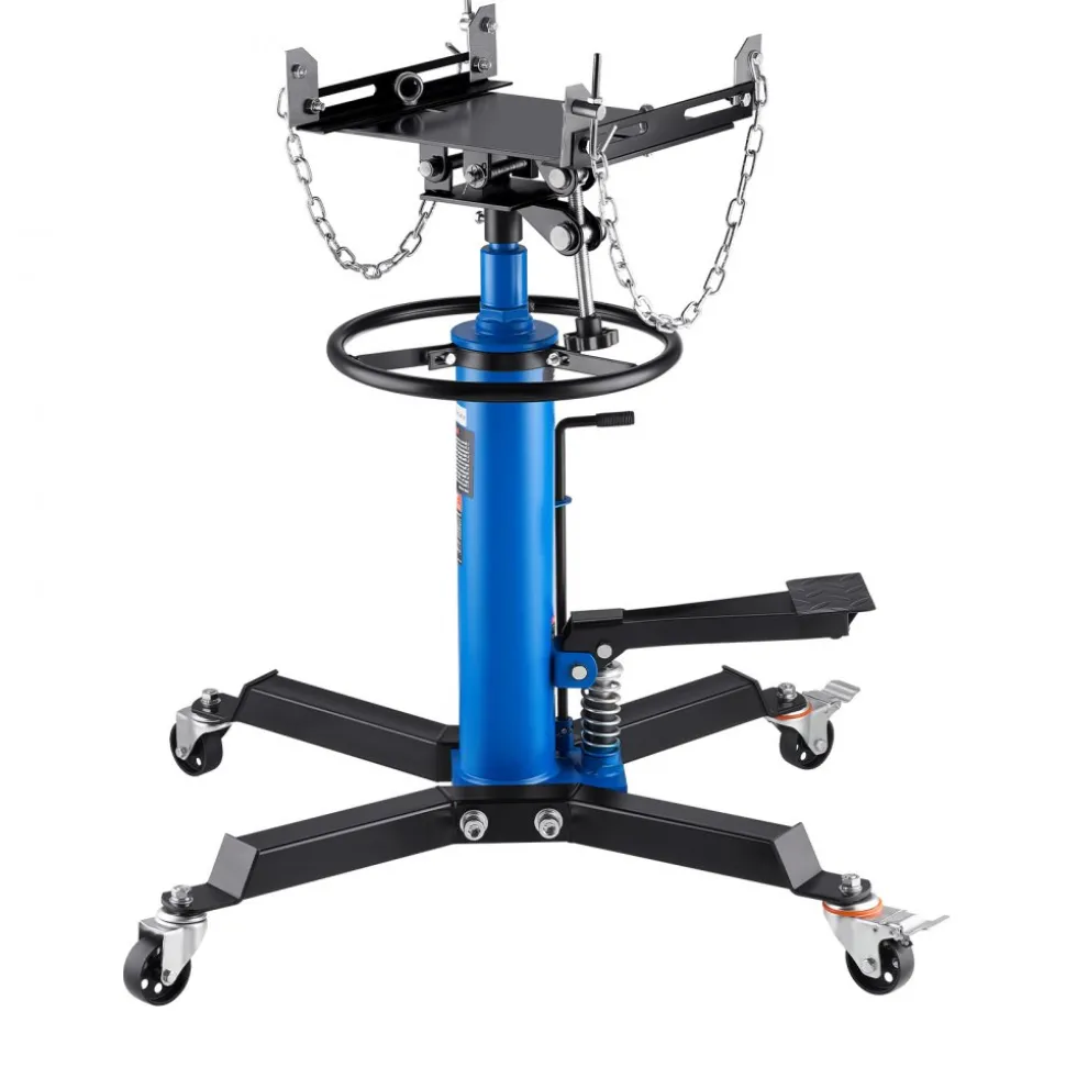 VEVOR Transmission Jack, 33"-67" High Lift, 1100 lbs Hydraulic Telescoping Transmission Jack, 2-Stage Floor Jack Stand 1/2 Ton Capacity with Foot Pedal, 360° Swivel Wheel, Garage/Shop Lift Hoist