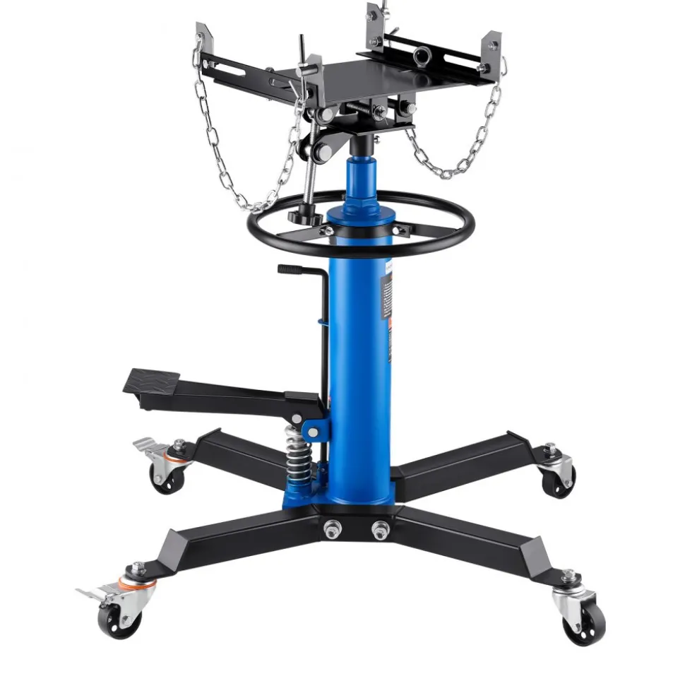 VEVOR Transmission Jack, 33"-67" High Lift, 1100 lbs Hydraulic Telescoping Transmission Jack, 2-Stage Floor Jack Stand 1/2 Ton Capacity with Foot Pedal, 360° Swivel Wheel, Garage/Shop Lift Hoist