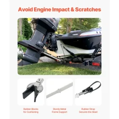 VEVOR Transom Saver, 23-35 in, Adjustable Boat Transom Saver with Composite Head, Corrosion-Resistant Easy-to-Install Transom Savers for Less Than 100 HP Outboard Motor , Fit for Roller & Trailer