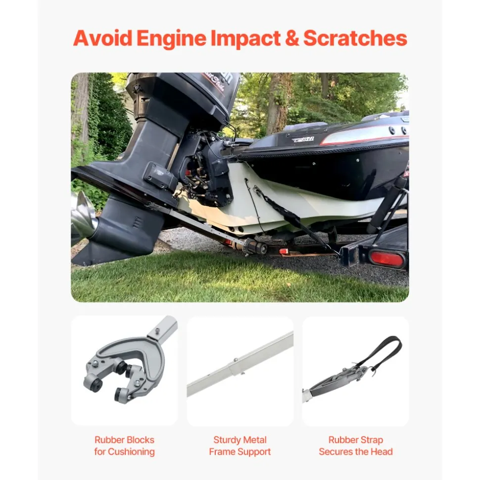 VEVOR Transom Saver, 24-36 in, Adjustable Boat Transom Saver with Heavy-Duty Head, Corrosion-Resistant Easy-to-Install Transom Savers for Less Than 100 HP Outboard Motor , Fit for Roller & Trailer