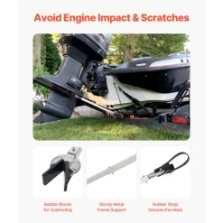 VEVOR Transom Saver, 24-36 in, Adjustable Boat Transom Saver with Composite Head, Corrosion-Resistant Easy-to-Install Transom Savers for Less Than 100 HP Outboard Motor , Fit for Roller & Trailer