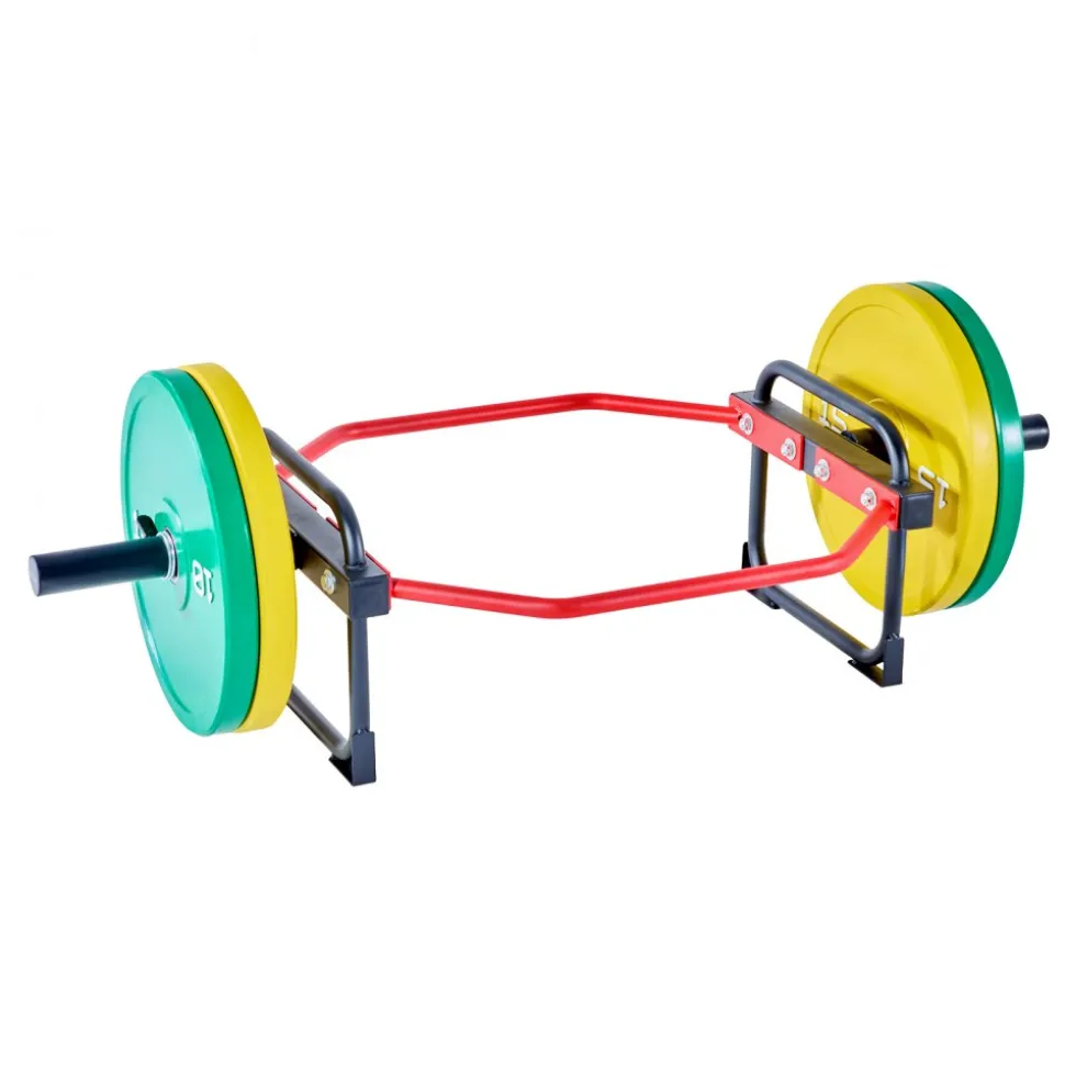 VEVOR Trap Bar Hex Bar, 2-Inch Hex Barbell, 500 LBS Capacity Shrug Bars, Weightlifting and Strength Training Equipment, Home Gym for Squats, Deadlifts, Shoulder Presses, Red