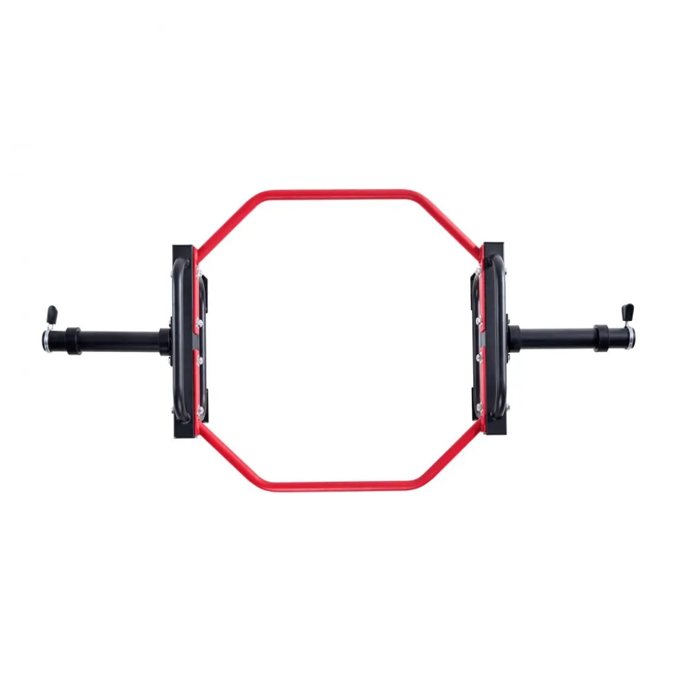 VEVOR Trap Bar Hex Bar, 2-Inch Hex Barbell, 500 LBS Capacity Shrug Bars, Weightlifting and Strength Training Equipment, Home Gym for Squats, Deadlifts, Shoulder Presses, Red