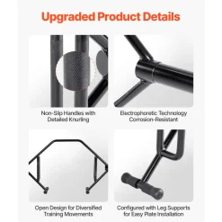 VEVOR Trap Bar Hex Bar, Open-Ended Frame Hex Barbell, 2-Inch 800 LBS Capacity Shrug Bars with Knurled Grips, Weightlifting and Strength Training Equipment, Home Gym for Squats Deadlifts Shoulder Press
