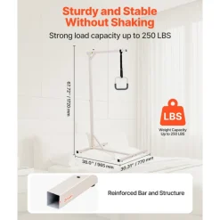 VEVOR Trapeze Bar for Bed Mobility, Heavy-Duty Steel Free Standing Trapeze Bar 250 LBS Weight Capacity, Hospital Bed Pull Up Assist for Elderly & Disabled, Ideal for Hospitals, Nursing Home, Home Care