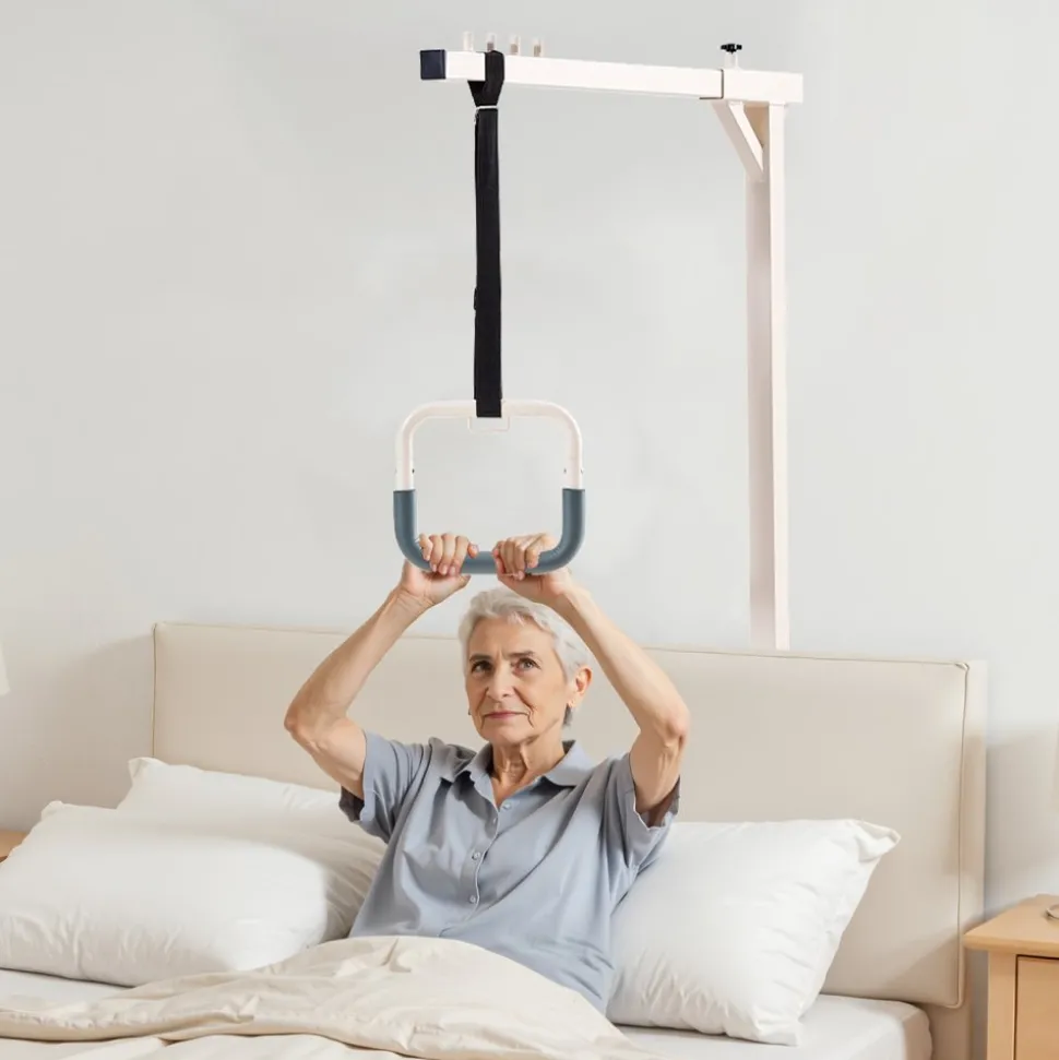 VEVOR Trapeze Bar for Bed Mobility, Heavy-Duty Steel Free Standing Trapeze Bar 250 LBS Weight Capacity, Hospital Bed Pull Up Assist for Elderly & Disabled, Ideal for Hospitals, Nursing Home, Home Care
