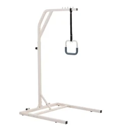 VEVOR Trapeze Bar for Bed Mobility, Height-Adjustable Free Standing Trapeze Bar with 2 Wheels, 300LBS Capacity Bed Pull Up Assist for Elderly Disabled, Ideal for Hospital, Nursing Home & Home Care