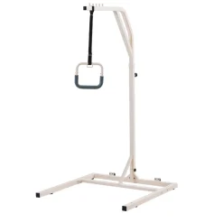 VEVOR Trapeze Bar for Bed Mobility, Height-Adjustable Free Standing Trapeze Bar with 2 Wheels, 300LBS Capacity Bed Pull Up Assist for Elderly Disabled, Ideal for Hospital, Nursing Home & Home Care