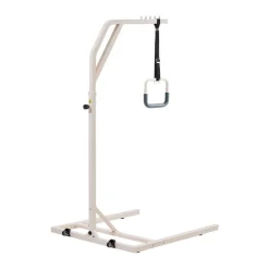 VEVOR Trapeze Bar for Bed Mobility, Height-Adjustable Free Standing Trapeze Bar with 2 Wheels, 300LBS Capacity Bed Pull Up Assist for Elderly Disabled, Ideal for Hospital, Nursing Home & Home Care