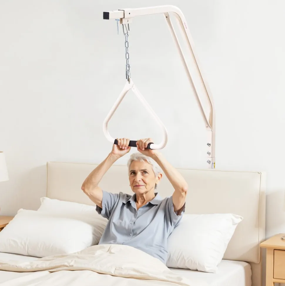 VEVOR Trapeze Bar for Bed Mobility, Medical Bed Trapeze with Clamps & Metal Chain, 250LBS Weight Capacity Bed Pull Up Assist for Elderly & Disabled, Ideal for Home Care, Hospitals, Nursing Homes