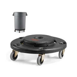 VEVOR Trash Can Dolly, Fit 20, 32, 44, 55 Gallon Containers, Round Trash Can Roller Base with 4 Lockable Wheels, 500lbs Weight Capacity, Heavy Duty Barrel Dolly, Multi-Functional Rolling Dolly Cart