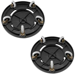 VEVOR Trash Can Dolly, Fit 20, 32, 44, 55 Gallon Containers, 2 Packs Round Trash Can Roller Base with 4 Lockable Wheels, 500lbs Heavy Duty Barrel Dolly, Multi-Functional Rolling Dolly Cart