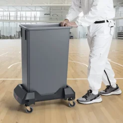 VEVOR Trash Can Dolly, Fit 16/23 Gallon Containers, Slim Trash Can Roller Base with 4 Lockable Wheels, 200lbs Weight Capacity, Heavy Duty Barrel Dolly, Smooth & Quiet Rolling Plastic Bin Dolly