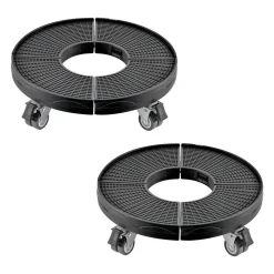 VEVOR Trash Can Dolly with 4 Lockable Wheels, 440lbs Weight Capacity, Round Trash Can Roller Base, 15-22.8 in Adjustable, Heavy Duty Drum Dolly Plant Caddy, Multi-Functional Rolling Dolly Cart, Blue