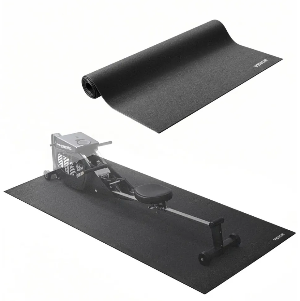VEVOR Treadmill Mat for Carpet Floor, 23.62" x 51.18" x 0.16" Exercise Equipment Mat for Elliptical and Walking Pad, High Density PVC Floor Protector, Waterproof and Non-slip for Home Gym