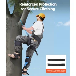 VEVOR Tree Climbing Spikes, Height-Adjustable Tree Climbing Gear with Straps & Padding Cushion, 350 lbs Load Capacity, Heavy Duty Steel Climb Spurs Arborist Equipment for Fruit Picking Hunting